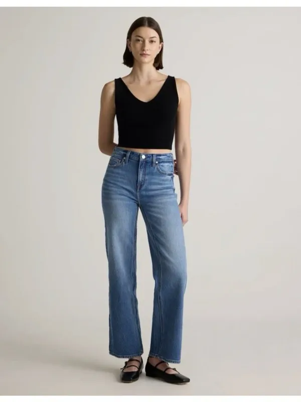 Quince Bella Relaxed Straight Leg Jeans Atlantic Blue Size 30/30 - Image 2