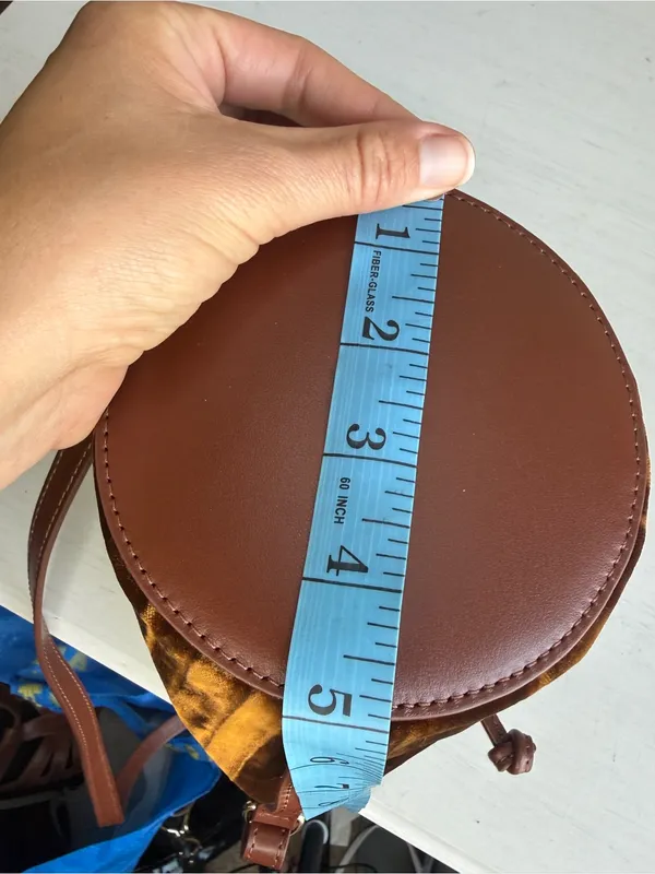 SEZANE VELVET MINI FARROW Brown Velvet Crossbody Bag Sold Out - Image 4