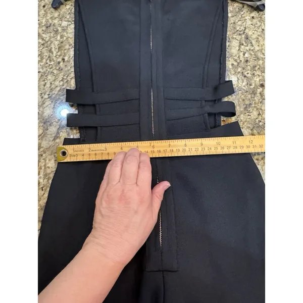 Tiger Mist black jumpsuit featuring a deep plunging neckline Size Small Cutouts - Image 6
