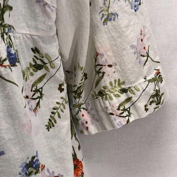 Jones‎ And Co Linen Popover Top Cream 1X - Image 4