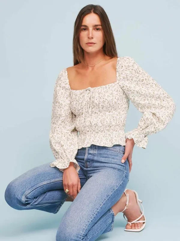 Reformation Pimento Linen Top Size L - Image 3