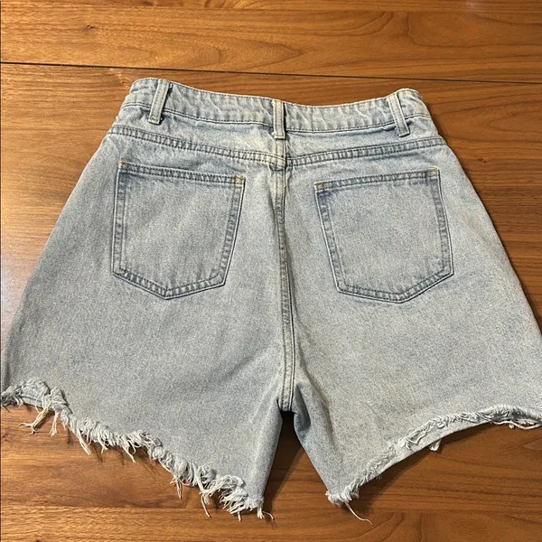 DISSH Light Blue Frayed Jean Shorts Size 12 - Image 2