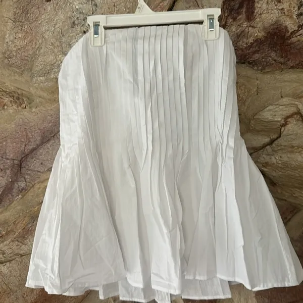 Commense Cotton Pleated Strapless Peplum Top size M - Image 3