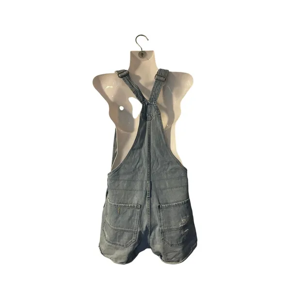 Denim Jeans Distressed Shortalls Overalls SZ 4 Shorts Casual Streetwear 90s Y2K - Image 2