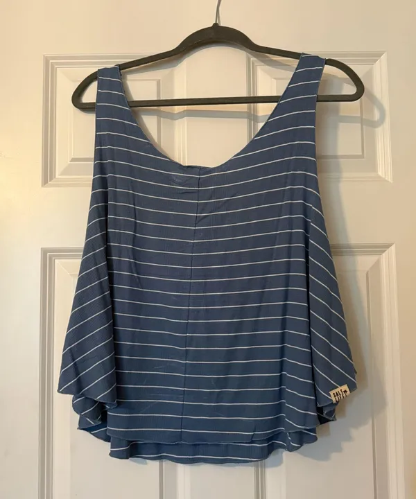 Blue and White Striped Salt Life Tank Top - Image 2