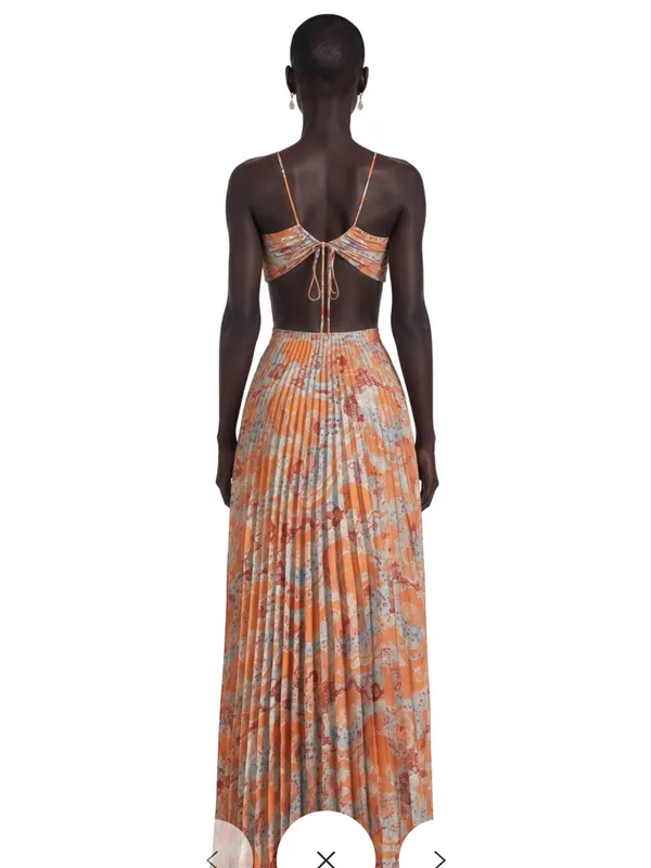 orange and paisley pleated maxi dress - Image 7