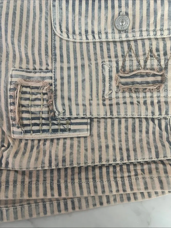 We The Free Day Dreamer Railroad Free People Boho Striped Shorts - Image 7