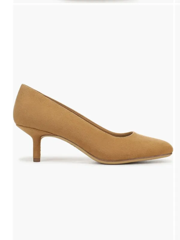 NEW Franco Sarto Linza Square Toe Pump 7 M, WARM CAMEL Kitten Heel - Image 5