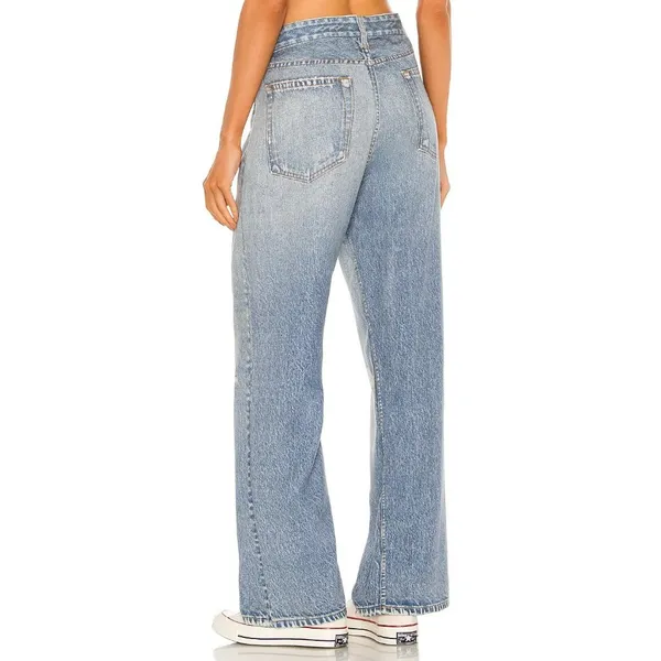 NWT rag & bone Liquid Miramar in Dara Photo Printed Faux Jean Wide Leg Pants 28 - Image 4