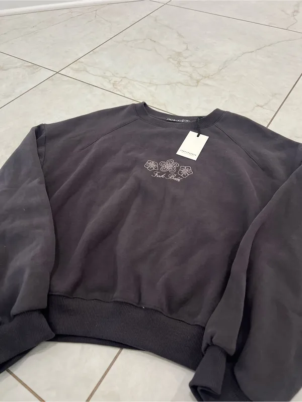NWT Funky Buddha Anthracite Cowgirl Club Sweatshirt Size Small - Image 3