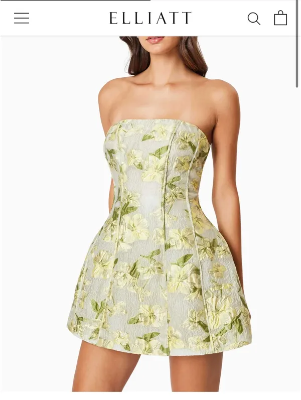 Elliatt Mini Dress Green Floral - Image 2