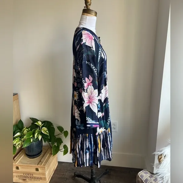 Anthropologie Bl^nk London Meridian Blue Drop Waist Long Sleeve Dress Women's XS - Image 5