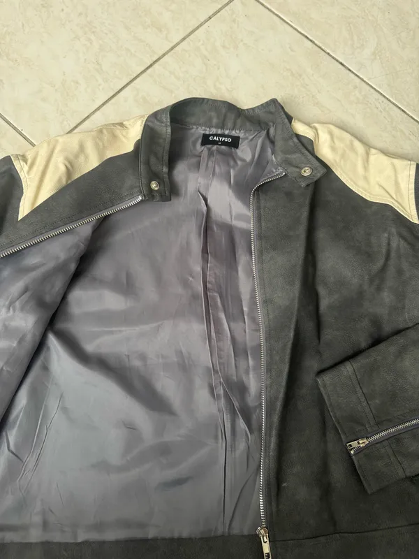 Calypso black & gray jacket with beige panels on shoulders and sleeves - Image 4