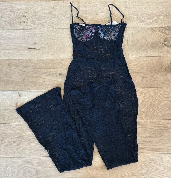 Edikted - Cynthia Lace Cup Sheer Jumpsuit in Black - Image 5