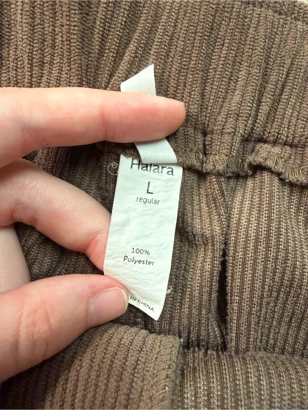 Halara Mid Rise Zipper Pocket Corduroy Casual Pants in Acorn Women’s Size Large - Image 6