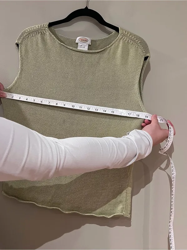 Talbots Green Knit Sleeveless Top - Image 5