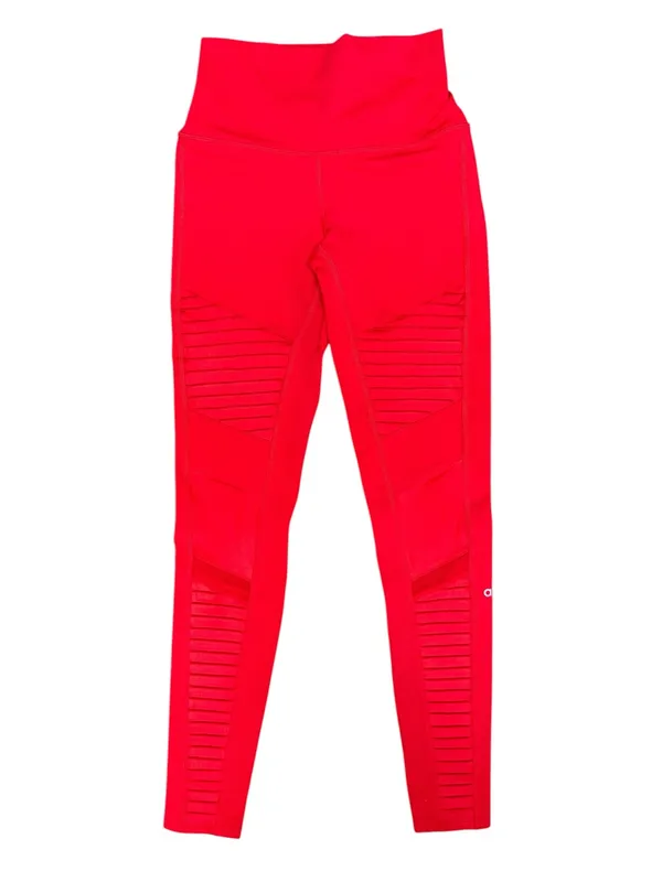 ALO Yoga Leggings Moto Airbrush Active Workout Pants Red XS Gym Pilates Fitness - Image 4