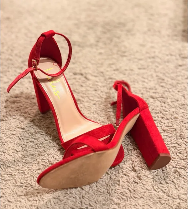 Lulus Velvet Ankle Strap Heels - Image 2