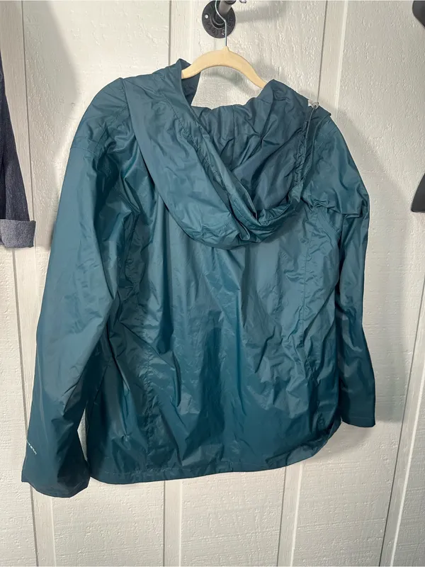 Columbia Teal Green Zip Front Rain Jacket Size 1X EUC - Image 8