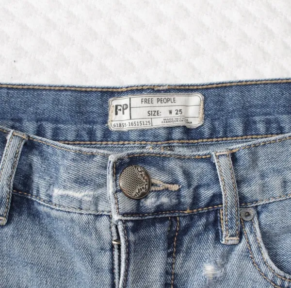 Free People Lace Trim Denim Shorts - Image 3