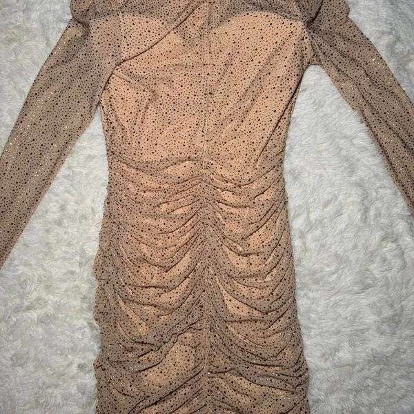 Oh Polly Embellished Gold Dress Bodycon Sweetheart‎ ( few stones off ) USA 8 - Image 8