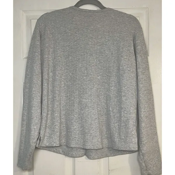 Vintage Columbia Women's Gray Ribbed Knit Cardigan Sweater Size L Button Down - Image 6