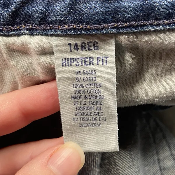 American Eagle Jeans Women 14 Regular 37x32 Boot Cut Hipster Fit Hem Wear - Image 6