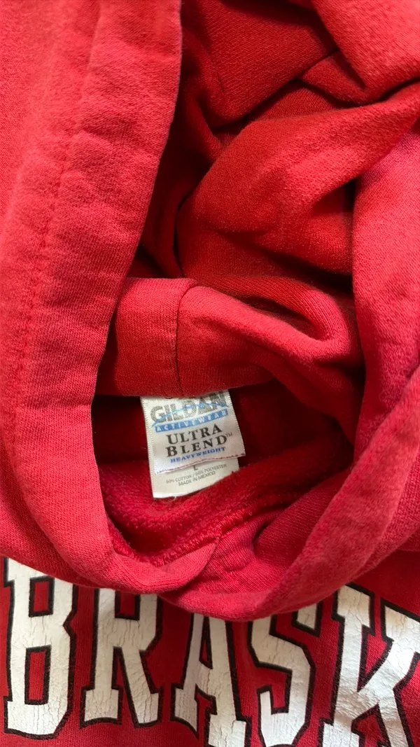 Red Nebraska Hoodie Size L - Image 2