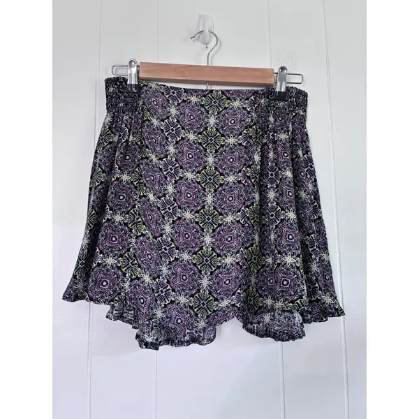 Free People Purple Kaleidoscope Medallion Off Shoulder Crop Top Shorts Set S/P - Image 5