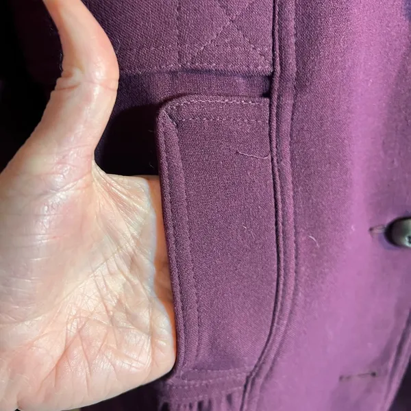 Rich Purple Structured Trench Coat with Military Design and Wide Lapel - Image 4