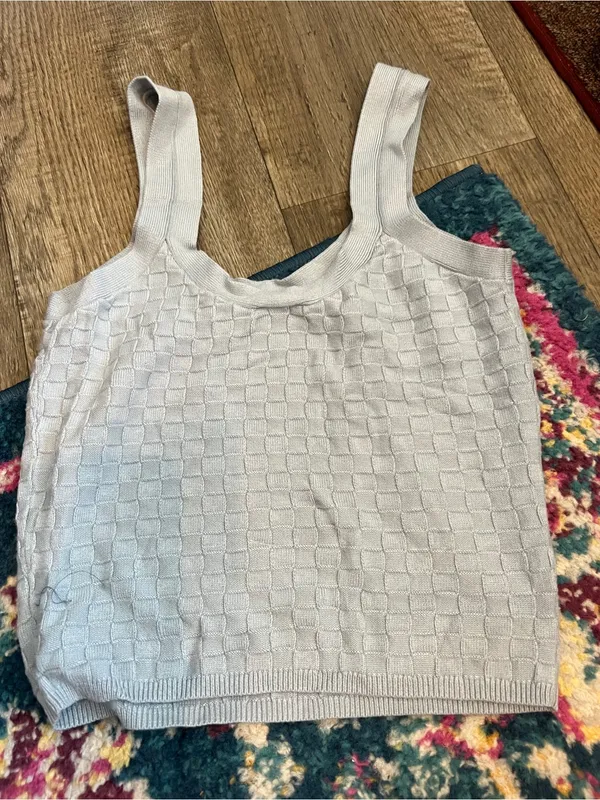 Abercrombie Classic Textured Knit Tank Top - Light blue - Image 6