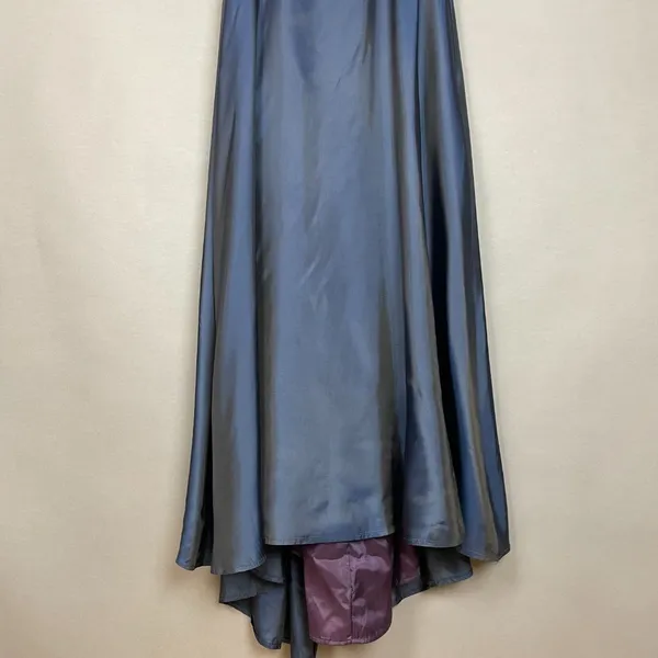 Vintage 90s Prom Dress FLAWS‎ Blue Sleeveless Iridescent Formal Classic Gown - Image 4