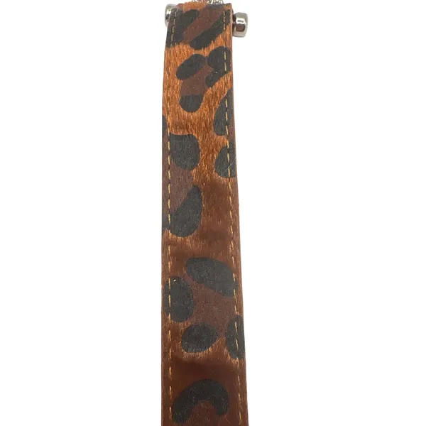Leopard Calf Hair Belt Rhinestone Stirrup Buckle Horseshoe‎ Animal Print OS - Image 7