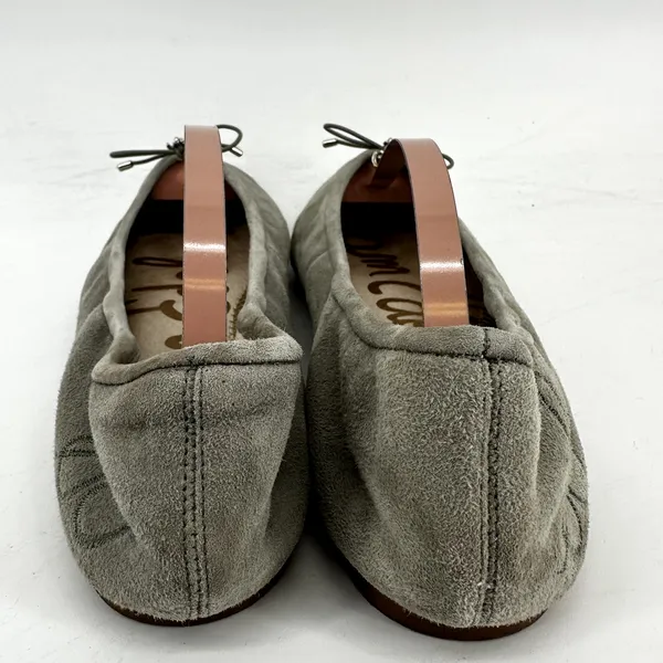 Sam Edelman Felicia Ballet Flats Suede Cushioned Bow Slip On Gray 8 - Image 5