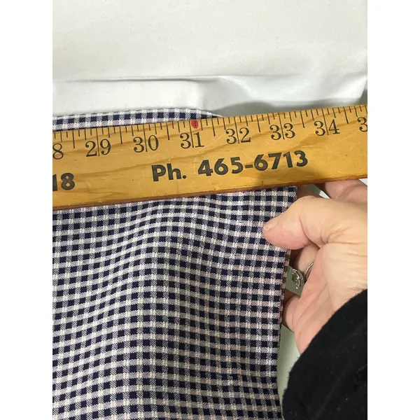 VTG PLAZA SOUTH Women's Gingham Dress Grandma Cottagecore Dress Navy/White SZ 10 - Image 7