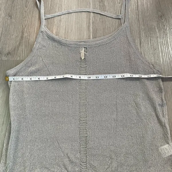 NWOT POL Sheer Knit Tank – Grey Size Small - Image 2