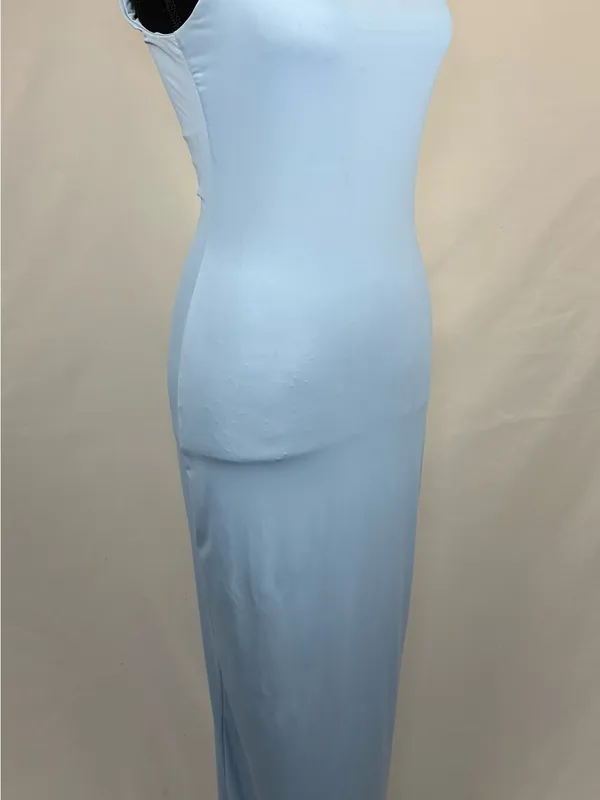Bodycon Dress Blue Seamless Small - Image 3