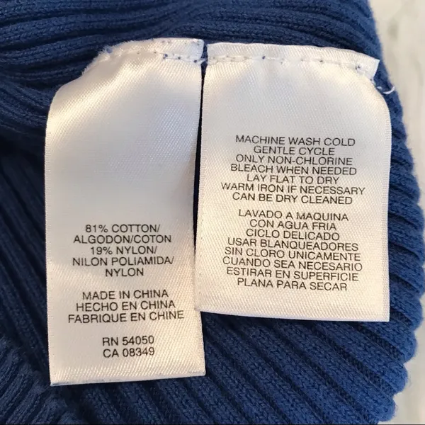 Anne Klein ribbed knit top blue size small - Image 9