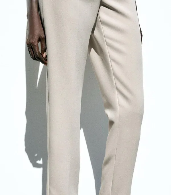 Zara Cream Trousers with Classic Pleats - Image 3