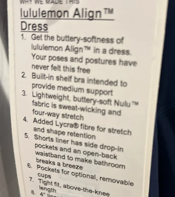 Lululemon Align Dress New With Tags Blue Navy - Image 7