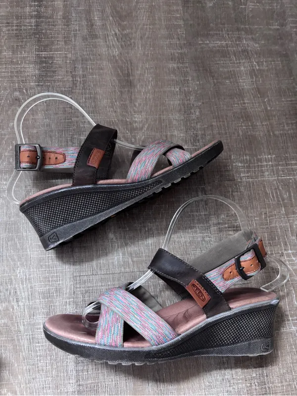 Keen Skyline Wedge Sandals Brown Multicolor Womens 8.5 Comfort Boho Chic Granola - Image 8