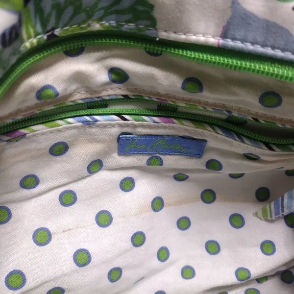 Vera Bradley Quilted Sateen Butterfly Purse Pink Green Blue White Retired - Image 6