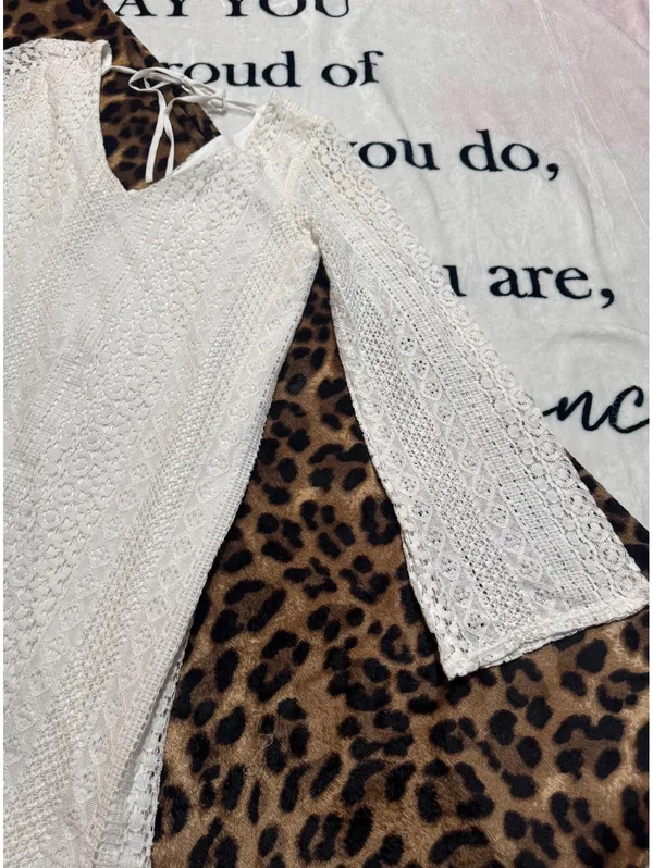 Wrangler Western Cream Lace Shift Dress Size S - Image 3