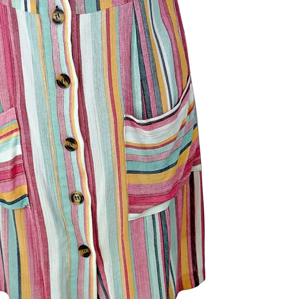 Showpo. Aussi Striped Button Down Tie Strap Summer Beach Lined Dress - Image 3