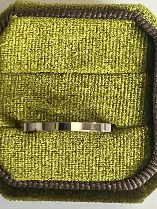 Classic/Sleek Unisex Titanium Steel Silver Polished Finish 2mm Band Size 9 - Image 2