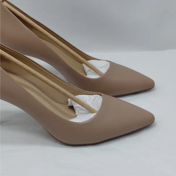Michael Kors Womens Flex Pumps Size 9M Khaki Leather Pointed Toe Heels Work - Image 8