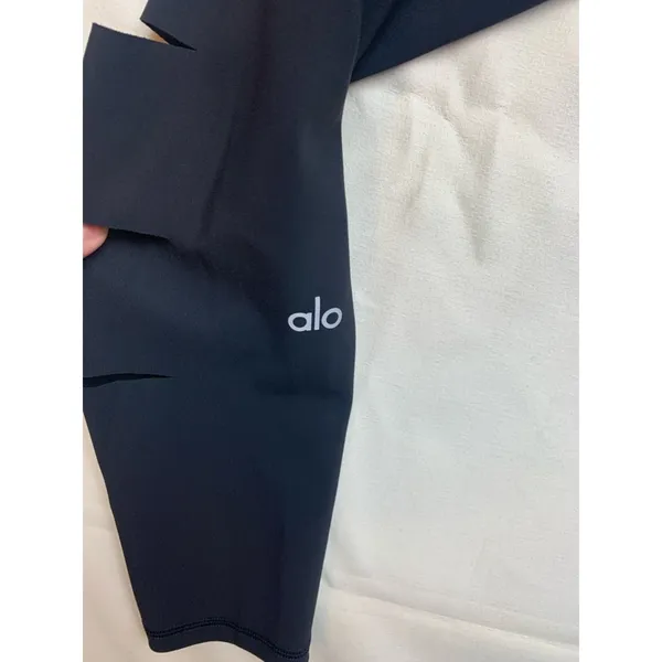 Alo size small warrior High-Waist Black Ripped Leggings yoga athletic - Image 9