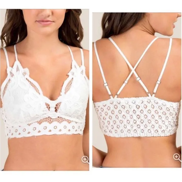 Francesca’s Dina Be Ivory Lace Bralette Size XS - Image 2