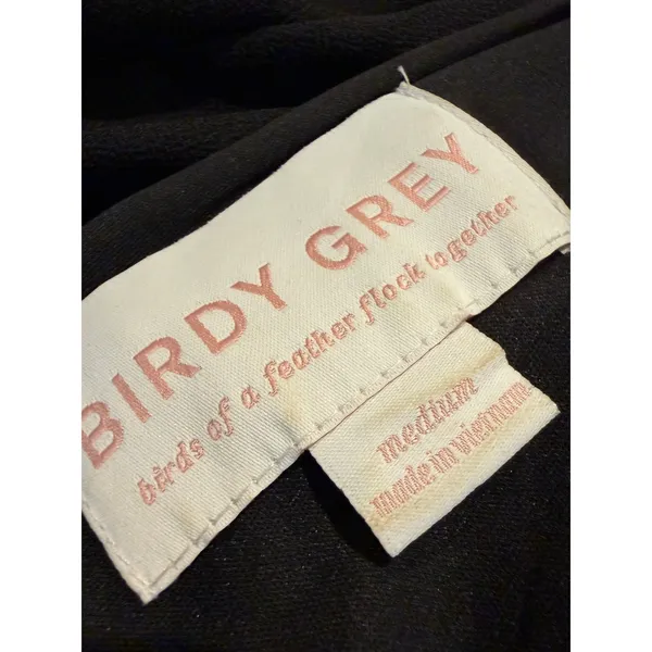 Birdy Grey Black V Neck Sleeveless Maxi Dress Side Slit Formal‎ Evening M - Image 3