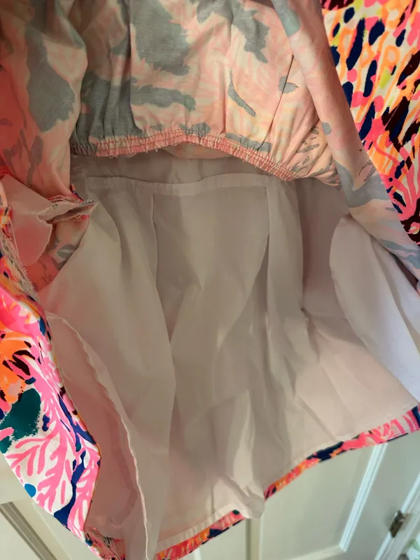 Lilly Pulitzer Girl’s Pink Floral Halter Dress with Embellished Neckline - Sz 10 - Image 8